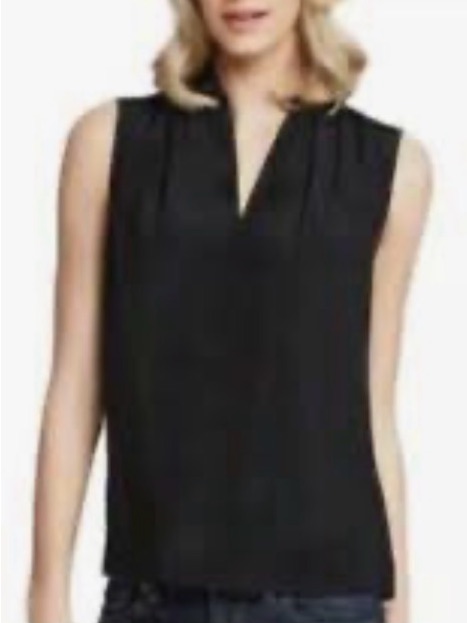 Cabi Silk Black Sleeveless V-Notch Blouse, Size L